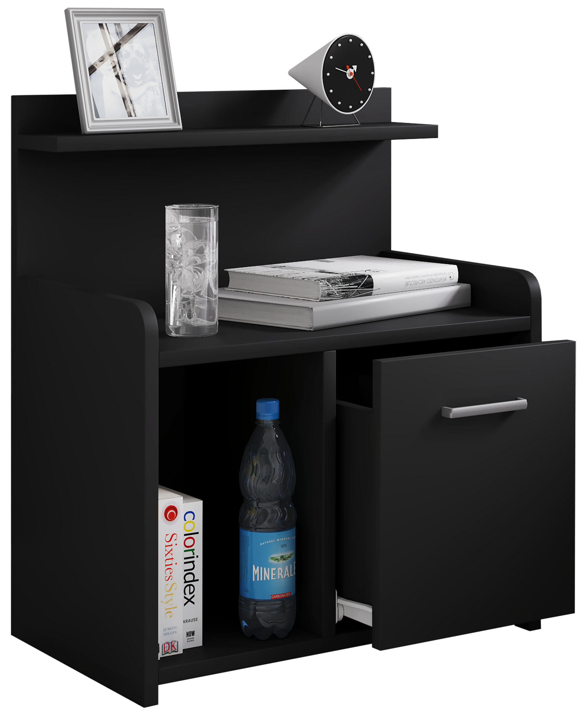 Nachtkästchen Schwarz H: 60 Cm Nilasa