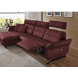 ECKSOFA in Echtleder Bordeaux  169/298 cm  - Bordeaux/Schwarz, Design, Leder/Metall (169/298cm) - Dieter Knoll