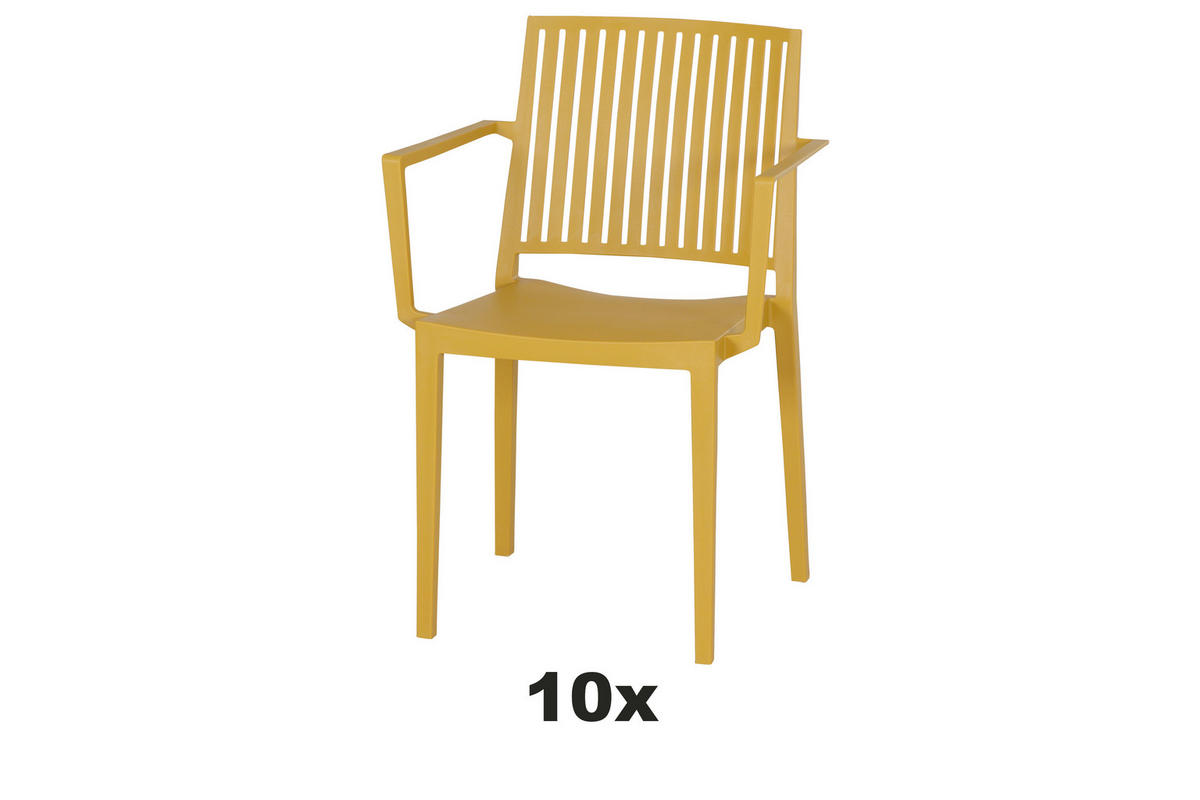 GARTENSESSEL-SET Gelb  - Gelb, Basics, Kunststoff (57/80/56cm) - Siena Garden