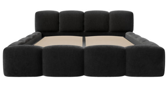 POLSTERBETT Lattenrost, Bettkasten Schwarz 140/200 cm  - Schwarz, Design, Holz/Textil (140/200cm) - Carryhome