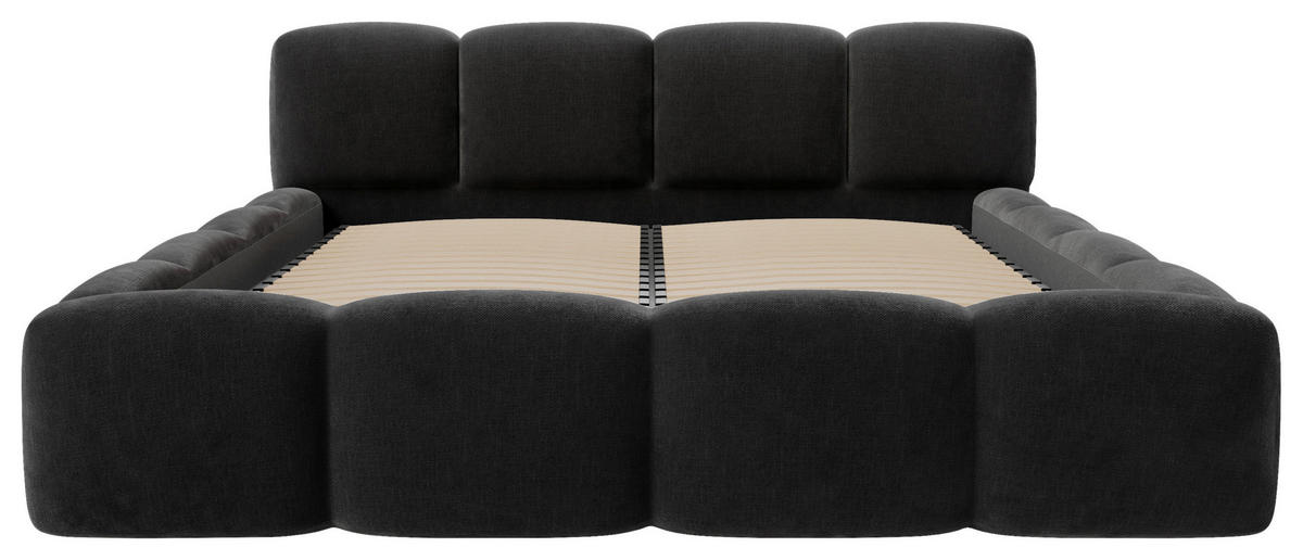 POLSTERBETT Lattenrost, Bettkasten 180/200 cm  in Schwarz  - Schwarz, Design, Holz/Textil (180/200cm) - Boxxx