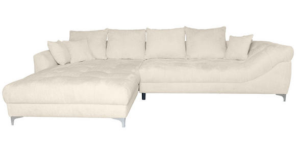 ECKSOFA in Chenille Greige 227/329 cm - Chromfarben/Greige, KONVENTIONELL, Textil/Metall (227/329cm) - Carryhome
