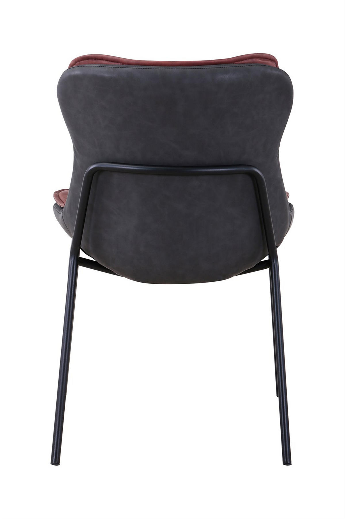 STUHL - Rotbraun/Schwarz, Design, Textil/Metall (54/84/64cm) - Kayoom