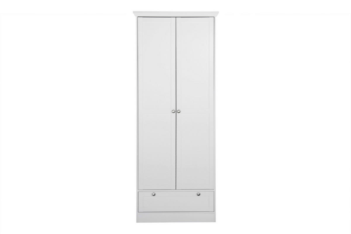 MEHRZWECKSCHRANK 80/200/39 cm  in Weiß  - Schwarz/Weiß, LIFESTYLE, Holzwerkstoff/Metall (80/200/39cm) - Carryhome