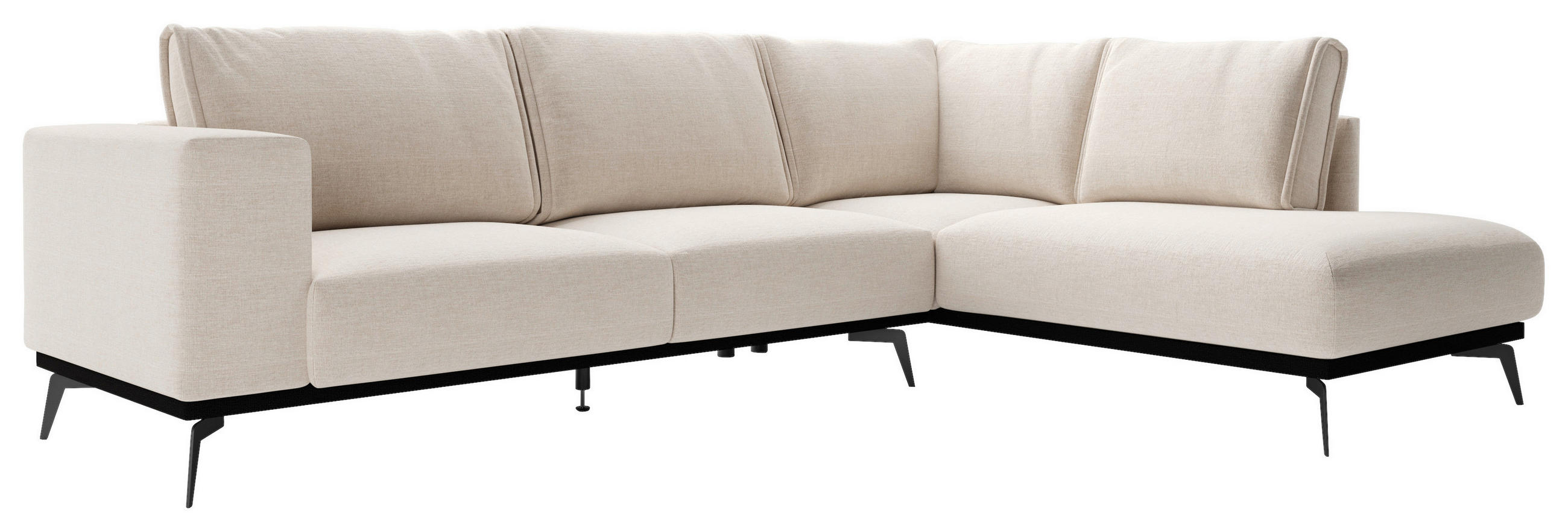 Thumbnail - Mid.you Ecksofa, Creme, Holz, Textil, 6-Sitzer, Füllung: Polyurethan (Pur), Silikon, Ottomane rechts, L-Form, 293x200 cm...