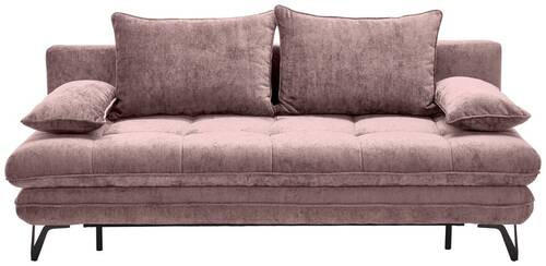SCHLAFSOFA Samt Altrosa  - Schwarz/Altrosa, Design, Textil/Metall (205/79-96/85cm) - Novel