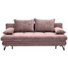 SCHLAFSOFA Samt Altrosa  - Schwarz/Altrosa, Design, Textil/Metall (205/79-96/85cm) - Novel
