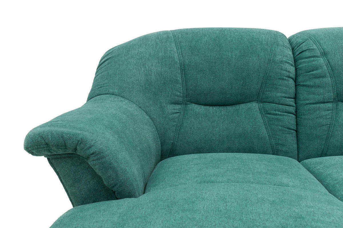 ECKSOFA Petrol Mikrofaser  - Petrol/Schwarz, KONVENTIONELL, Kunststoff/Textil (146/232cm) - MID.YOU