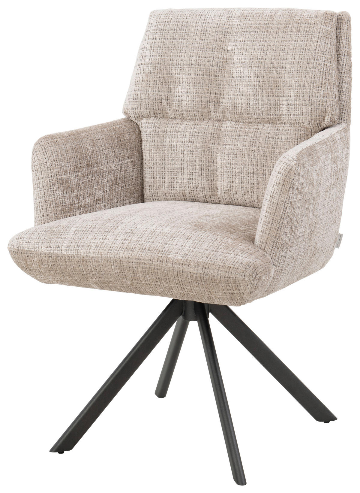 ARMLEHNSTUHL  in beflockt  - Sandfarben/Anthrazit, Design, Textil/Metall (63/92/66cm) - Bert Plantagie