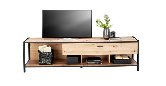 TV-ELEMENT Anthrazit, Eichefarben 215/57/46 cm - Eichefarben/Anthrazit, Design, Holzwerkstoff/Metall (215/57/46cm) - Carryhome