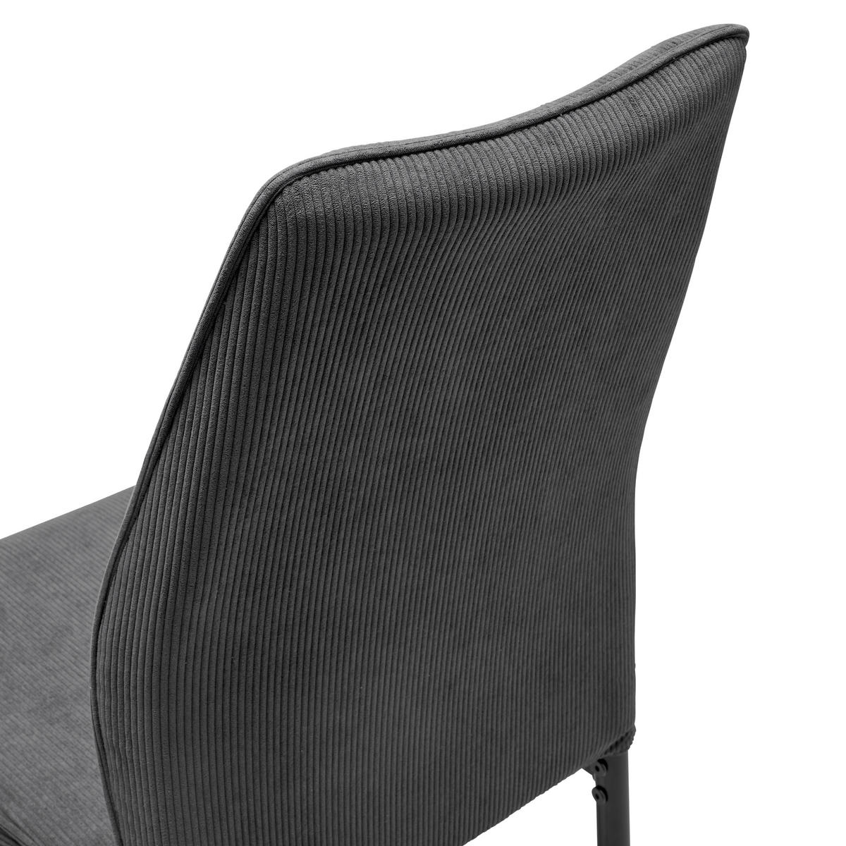 STUHL  in Eisen Cord Metall, Textil  - Schwarz/Grau, LIFESTYLE, Textil/Metall (44/96/58cm) - Livetastic