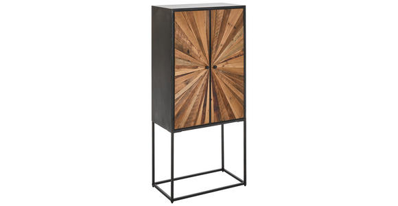 HIGHBOARD in 65/141/37 cm - Schwarz/Naturfarben, LIFESTYLE, Holz/Metall (65/141/37cm) - Landscape