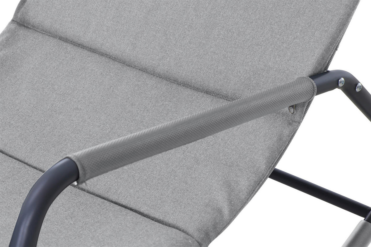 HOJDACIE LEŽADLO kov, plast, textil - sivá, Modern, kov/textil (143/57/84cm) - Siena Garden