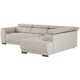 ECKSOFA Greige Struktur  - Greige/Schwarz, Design, Kunststoff/Textil (284/205cm) - Xora