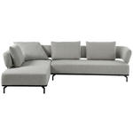 ECKSOFA Palio in Flachgewebe Hellgrau  237/302 cm  - Hellgrau/Schwarz, Design, Textil/Metall (237/302cm) - Dieter Knoll