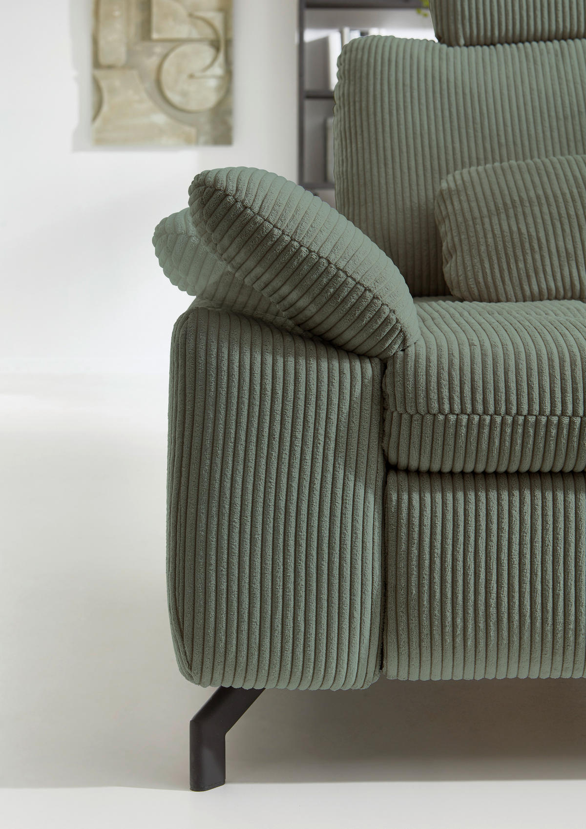 HÖRNSOFFA i velour, manchester grön  - grön/svart, Design, metall/textil (291/197cm) - Beldomo Style
