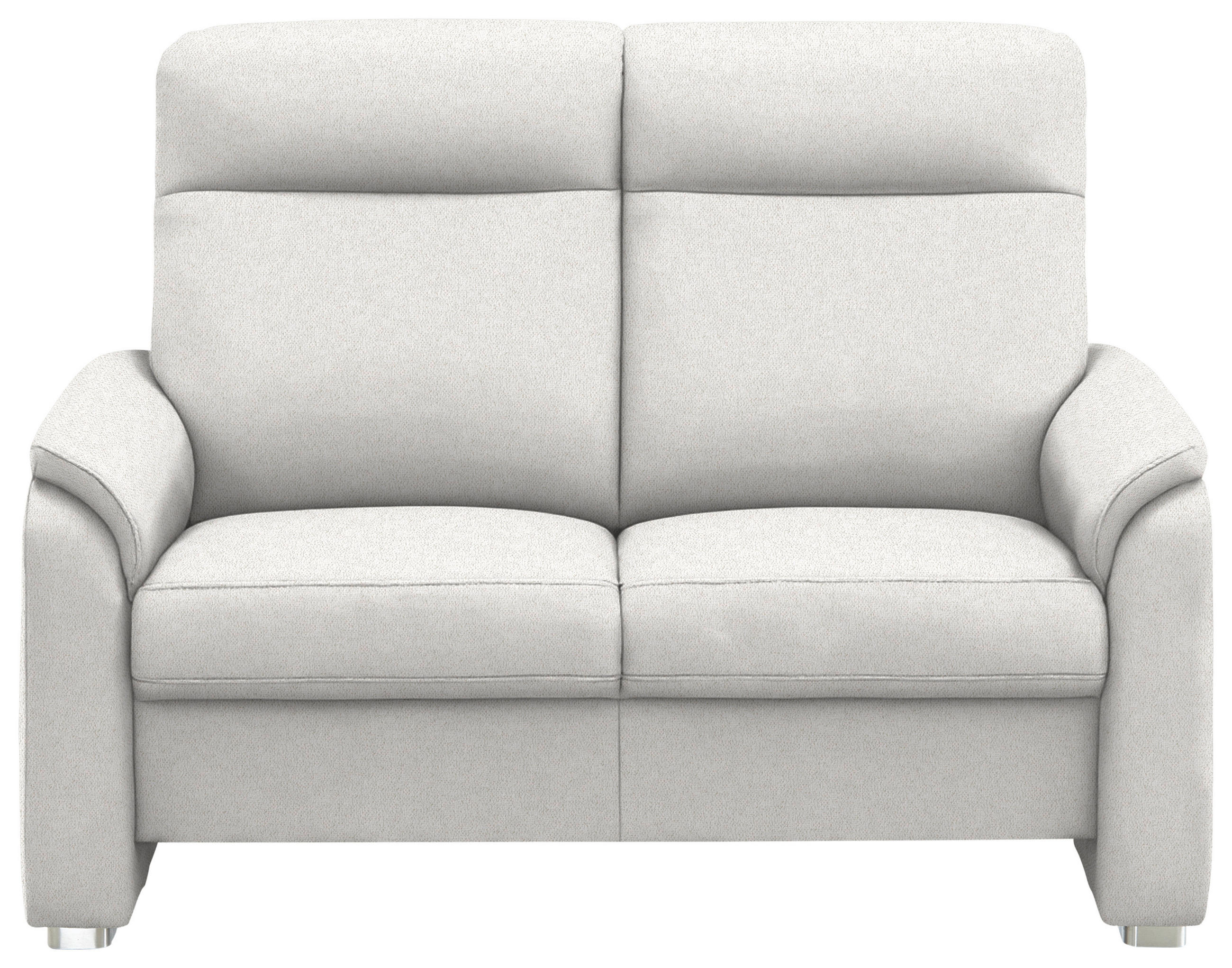 2-SITZER-SOFA Flachgewebe Alabasterfarben  - Alabasterfarben/Alufarben, Konventionell, Textil/Metall (156/107/95cm) - Beldomo Comfort