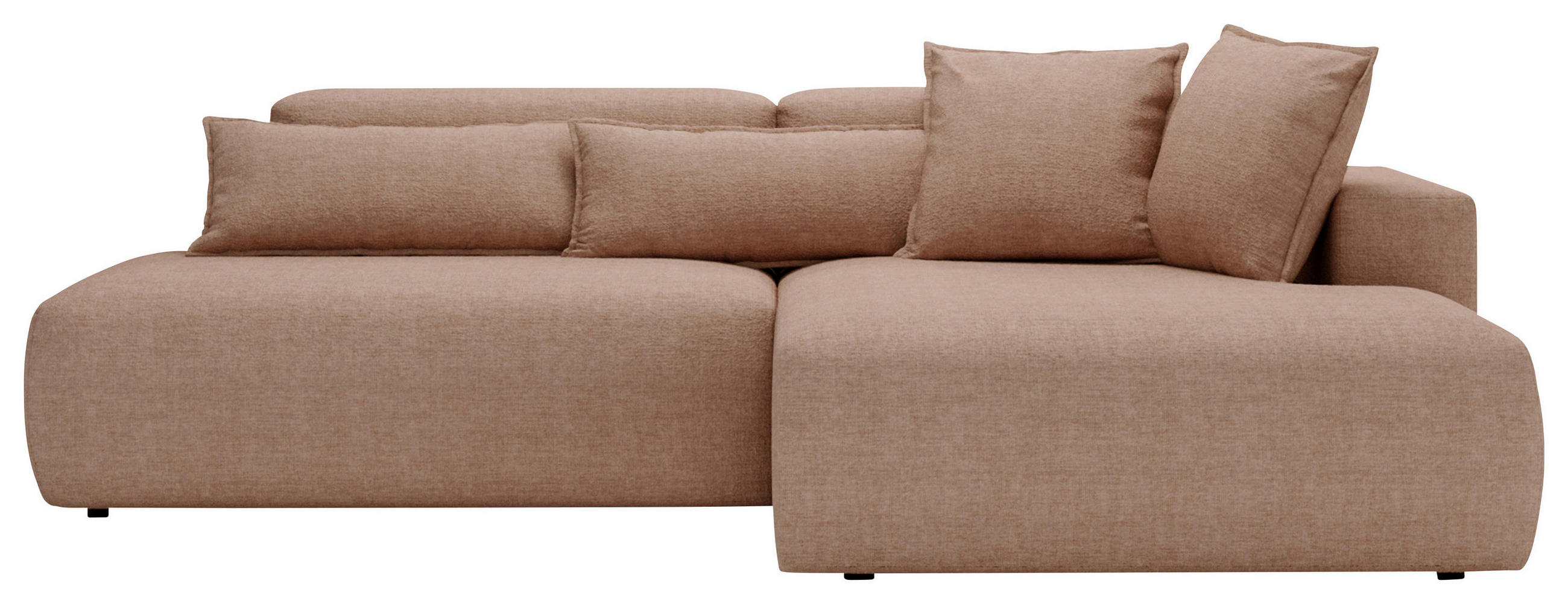 ECKSOFA Chenille Braun  - Schwarz/Braun, Design, Kunststoff/Textil (284/160cm) - Livetastic