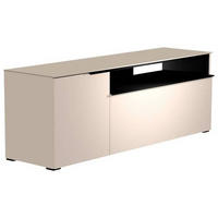LOWBOARD Schwarz, Sandfarben  160/58/45 cm  - Sandfarben/Schwarz, Design, Glas/Holzwerkstoff (160/58/45cm) - Moderano