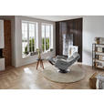 RELAXSESSEL in Leder Hellgrau  - Edelstahlfarben/Hellgrau, Design, Leder/Metall (78/112/85cm) - Cantus