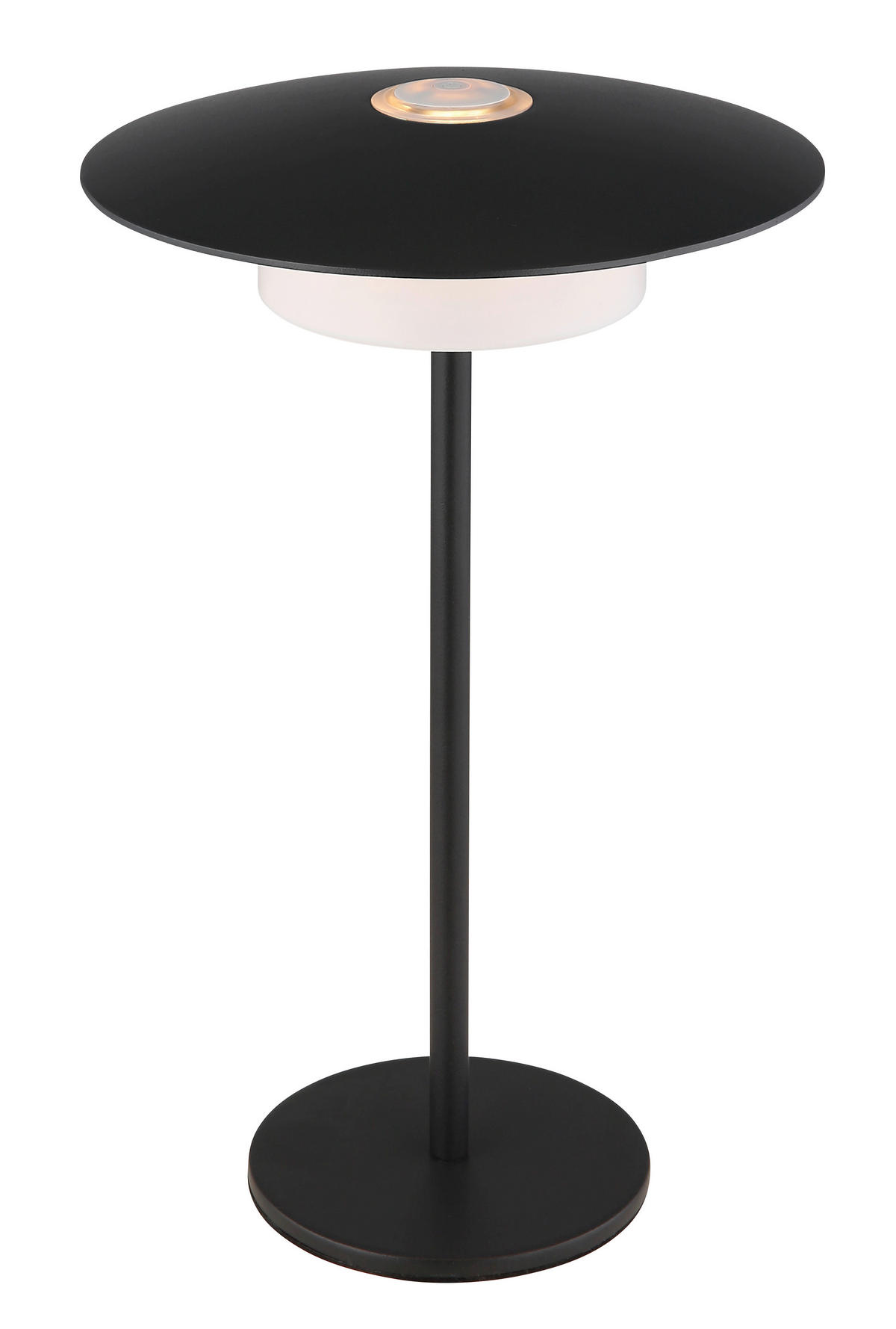AKKU-TISCHLEUCHTE - Weiss/Schwarz, Design, Kunststoff/Metall (18/30cm) - Globo