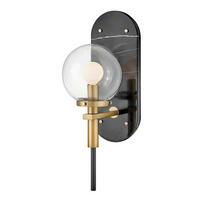 WANDLEUCHTE Gilda  41,4/14/20,3 cm  - Messingfarben/Schwarz, KONVENTIONELL, Glas/Metall (41,4/14/20,3cm) - Elstead Lighting