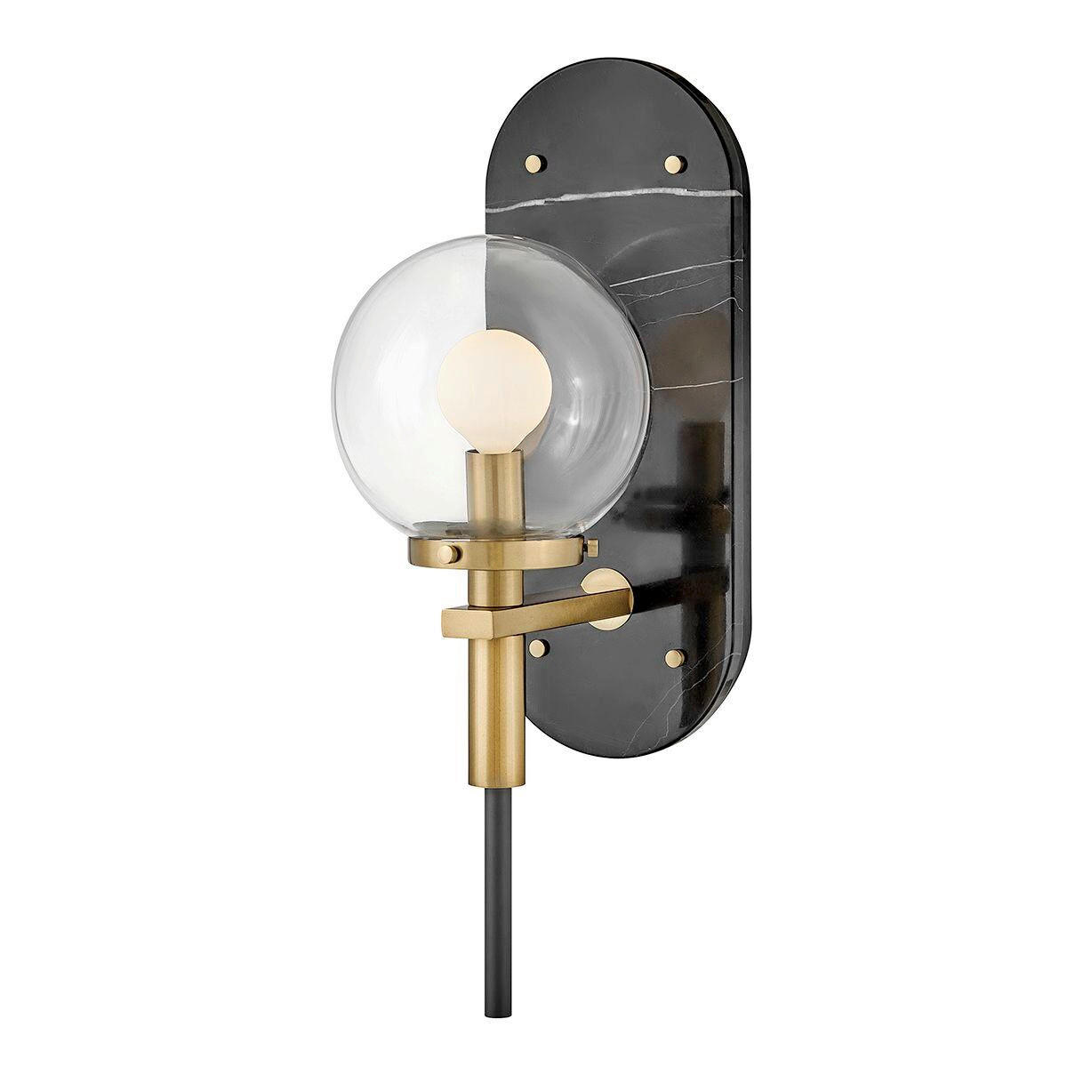 WANDLEUCHTE Gilda  41,4/14/20,3 cm  - Messingfarben/Schwarz, KONVENTIONELL, Glas/Metall (41,4/14/20,3cm) - Elstead Lighting