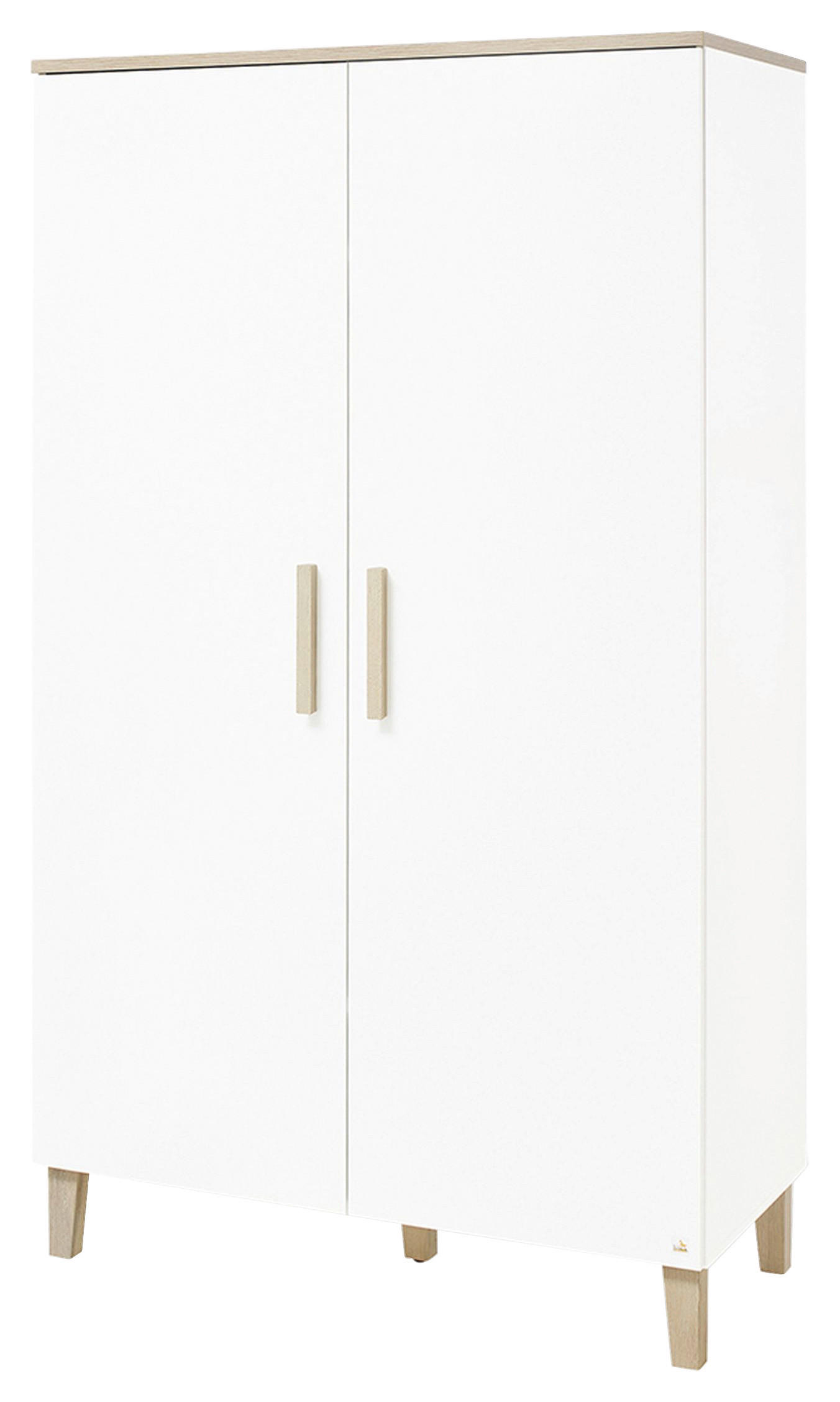 BABYKLEIDERSCHRANK PINOLINO LUMI Weiß, Eichefarben - Eichefarben/Weiß, Design, Holz (110/189/56cm)