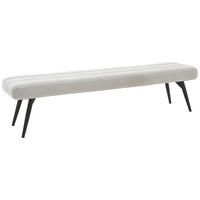 SITZBANK in Textil Hellgrau  - Hellgrau/Schwarz, Design, Textil/Metall (200/48/47cm) - Dieter Knoll