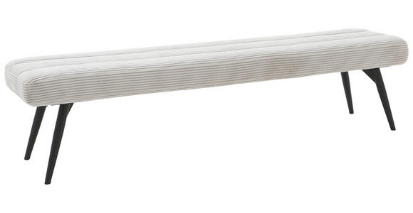 SITZBANK in Textil Hellgrau  - Hellgrau/Schwarz, Design, Textil/Metall (200/48/47cm) - Dieter Knoll