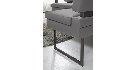 ECKBANK 200/158 cm Mikrofaser Grau   - Schwarz/Grau, Design, Textil/Metall (200/158cm) - Dieter Knoll