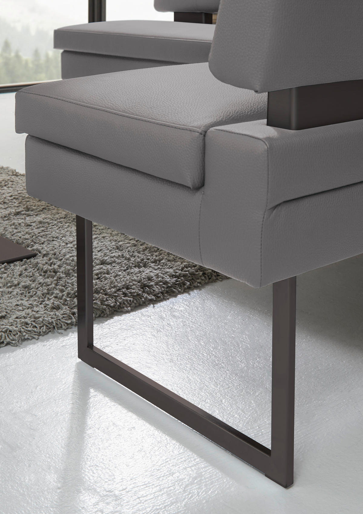 ECKBANK 200/158 cm Mikrofaser Grau   - Schwarz/Grau, Design, Textil/Metall (200/158cm) - Dieter Knoll