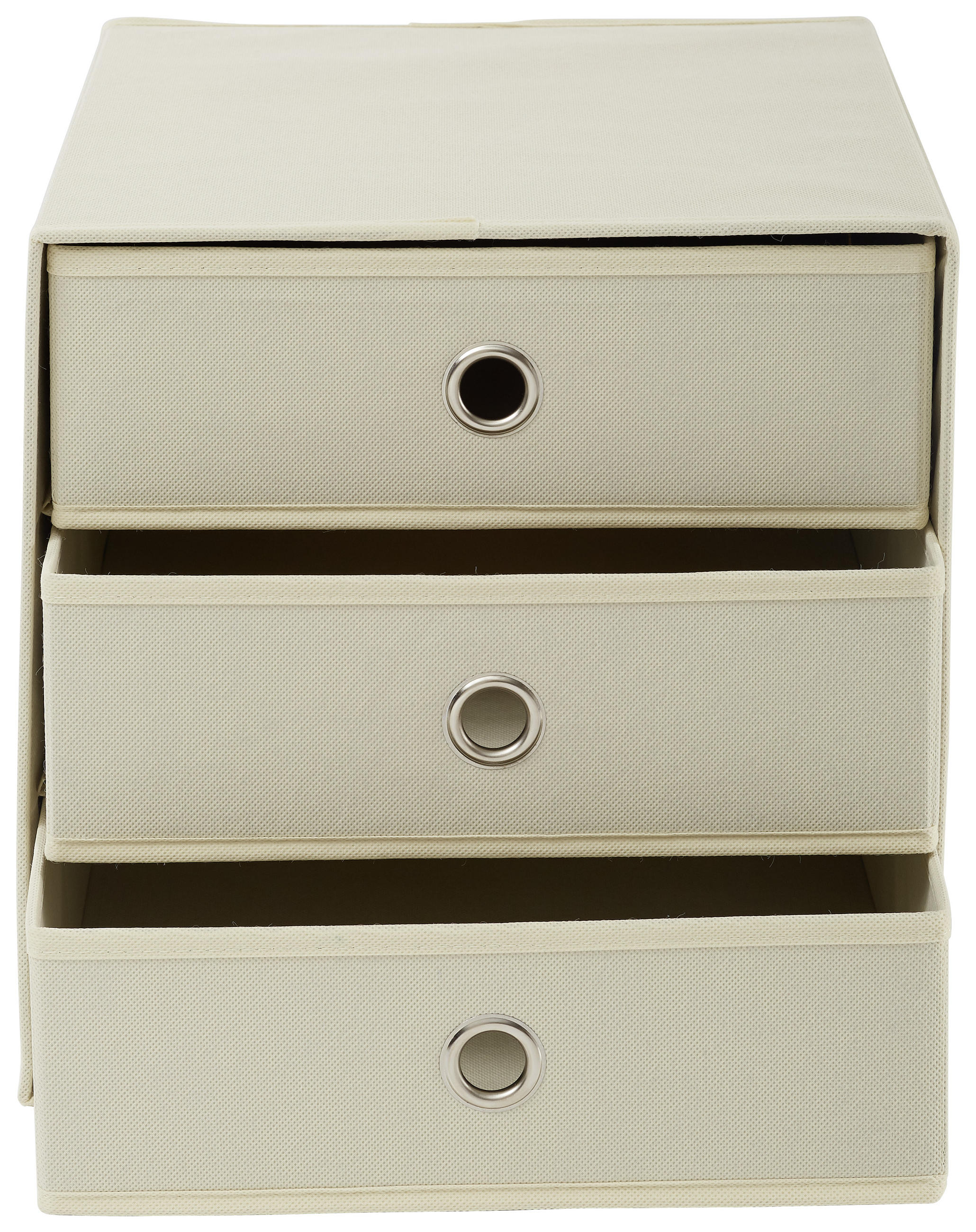 FALTBOX - Silberfarben/Naturfarben, Design, Karton/Textil (32/32/31,5cm) - Carryhome