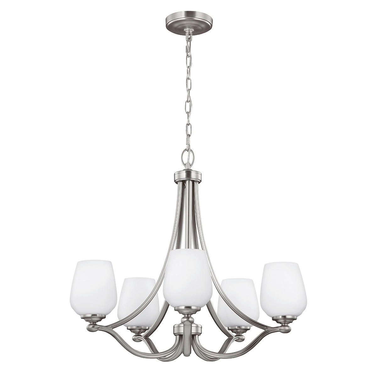 KRONLEUCHTER 66/70.2 cm    - Nickelfarben, Konventionell, Glas/Metall (66/70.2cm) - Elstead Lighting