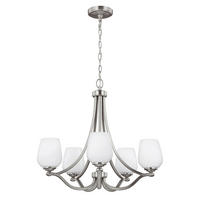 KRONLEUCHTER 66/70.2 cm    - Nickelfarben, Konventionell, Glas/Metall (66/70.2cm) - Elstead Lighting