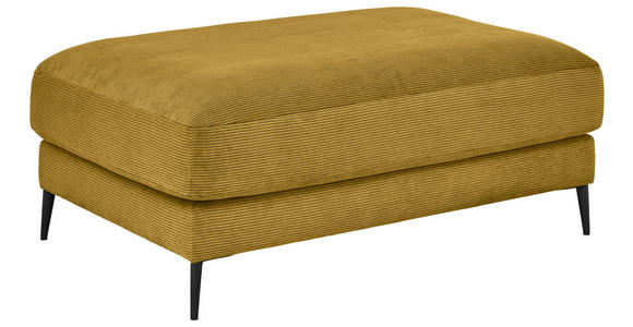 HOCKER Feincord Gelb, Grün  - Gelb/Schwarz, Design, Textil/Metall (120/43/90cm) - Dieter Knoll