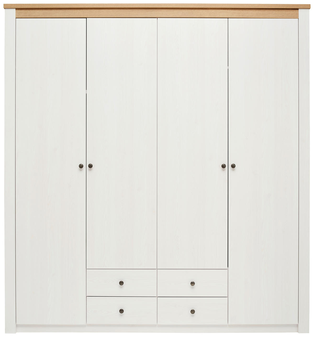 ŠATNÍ SKŘÍŇ S OTOČNÝMI DVEŘMI, bílá, barvy dubu, 201,4/216,5/60 cm - bílá/barvy dubu, Basics, kov/kompozitní dřevo (201,4/216,5/60cm) - Landscape