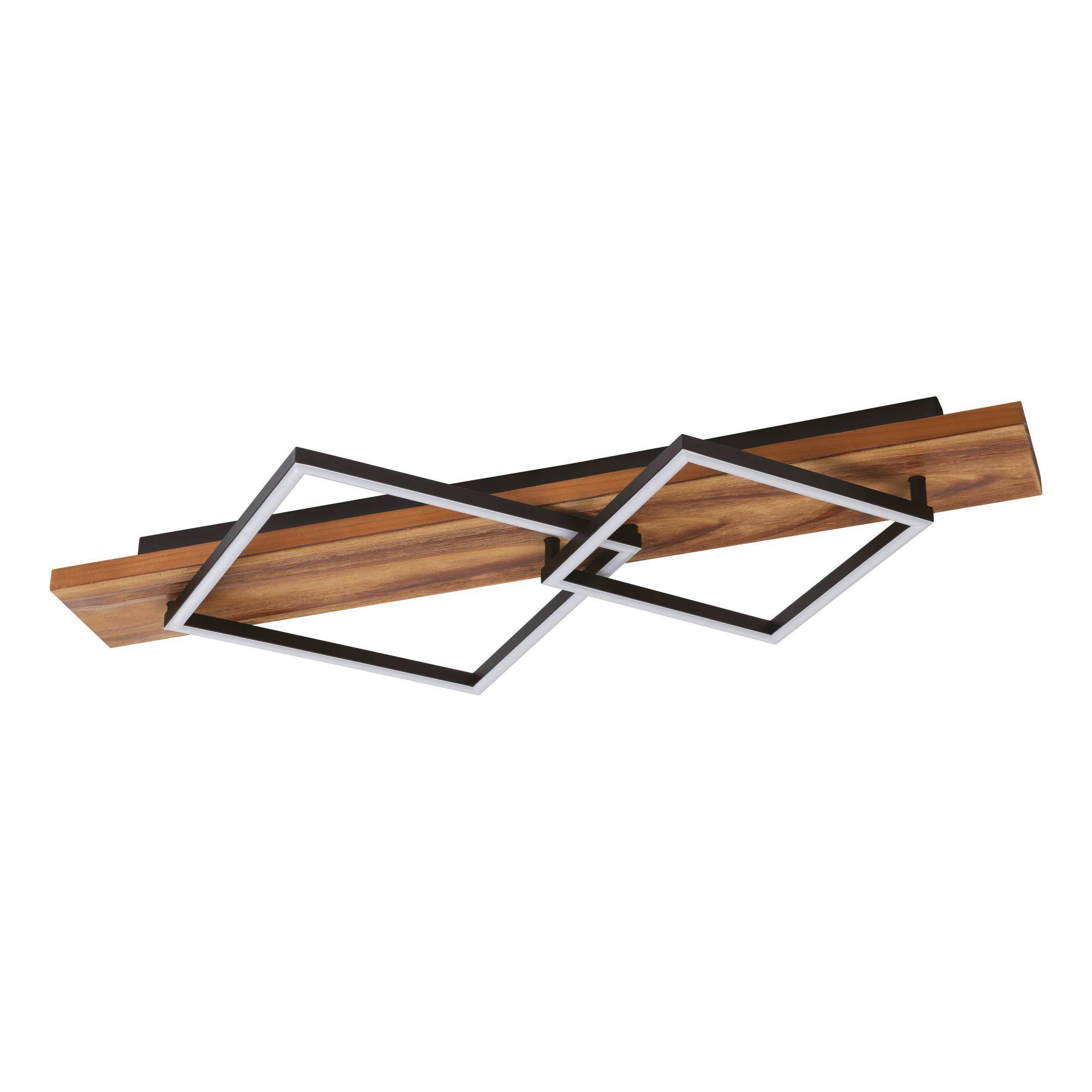 LED-DECKENLEUCHTE Boyal 78/40,5/9 cm   - Schwarz/Braun, Natur, Holz/Kunststoff (78/40,5/9cm) - Eglo