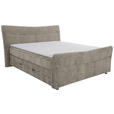BOXSPRINGBETT 180/200 cm  in Greige  - Chromfarben/Greige, KONVENTIONELL, Textil/Metall (180/200cm) - Esposa