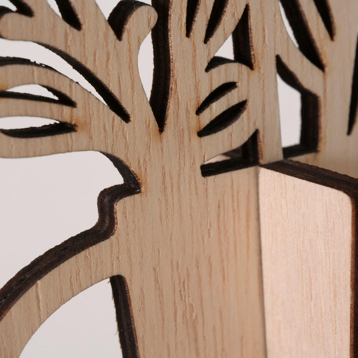 DEKOBLUME - Dunkelbraun/Hellgelb, Natur, Holz (15/8/25cm)