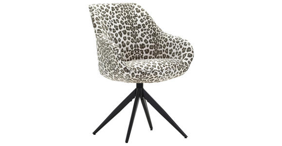 ARMLEHNSTUHL  Sitzfläche 360° drehbar Flachgewebe, Mikrofaser  - Beige/Schwarz, Design, Textil/Metall (60/83/65cm) - Landscape