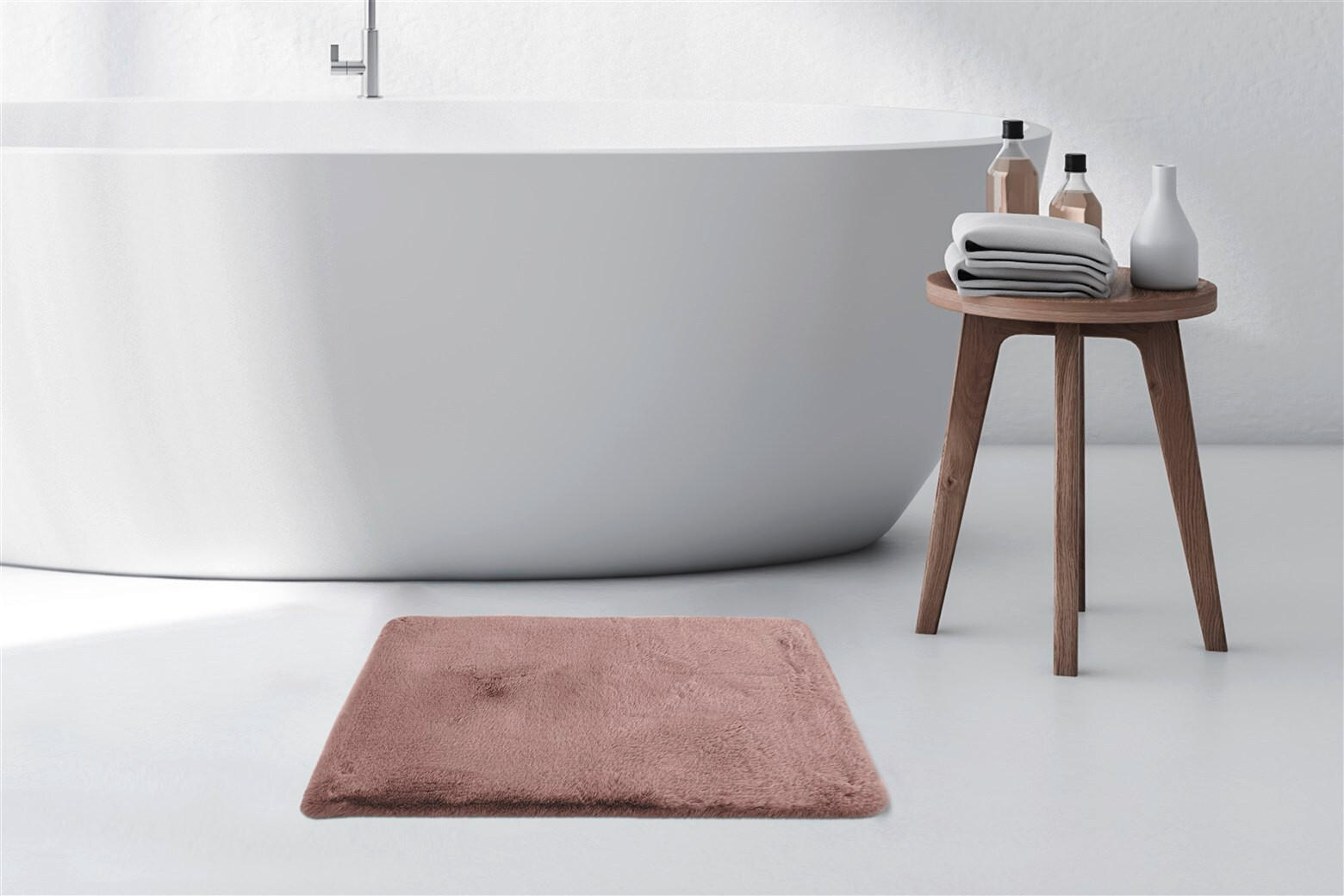 FELLTEPPICH 40/60 cm Rabbit 525 Rosa Rosa  - Rosa, KONVENTIONELL, Kunststoff (40/60cm)