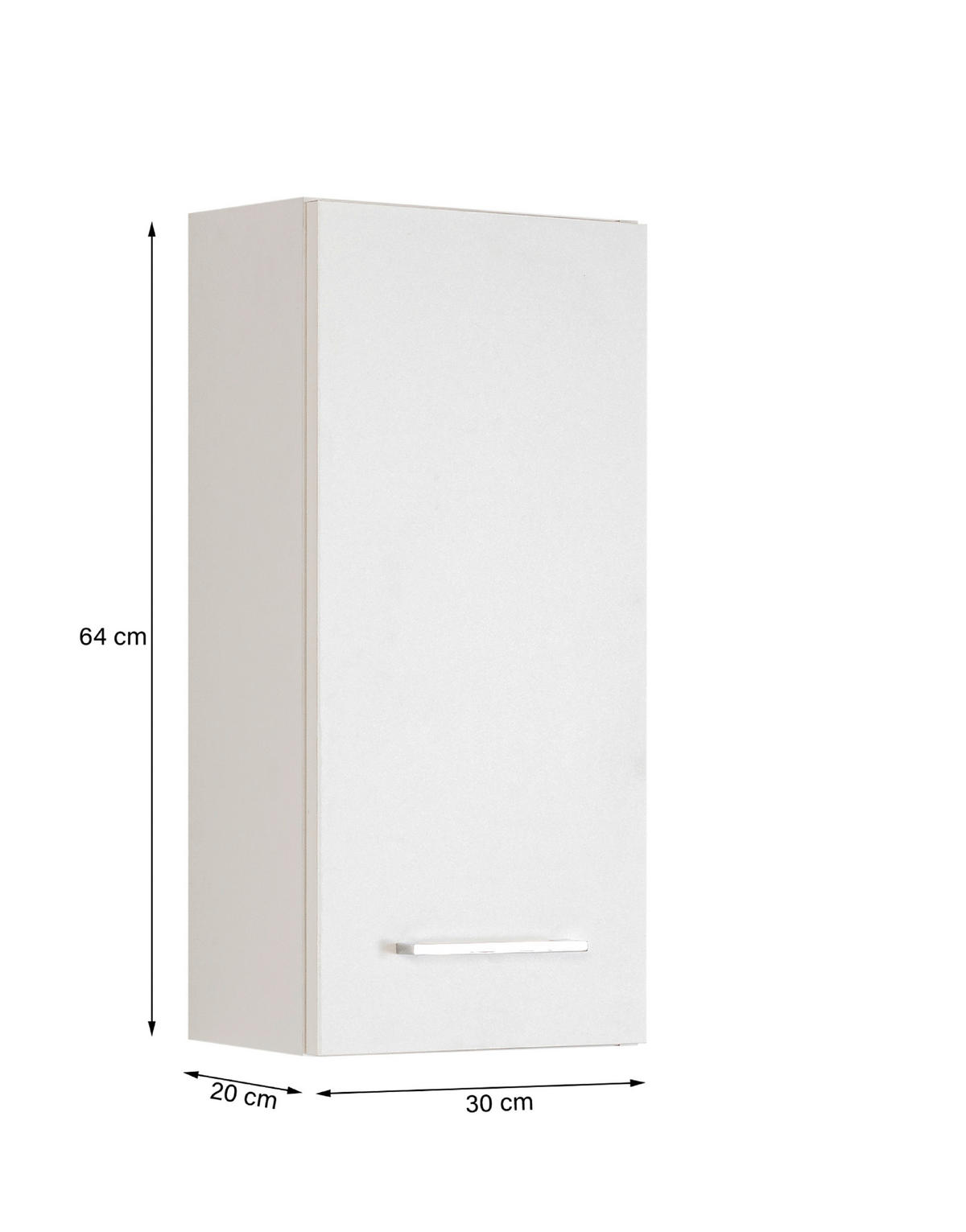 HÄNGESCHRANK 30/64/20 cm  - Chromfarben/Weiß, MODERN, Holzwerkstoff/Metall (30/64/20cm) - Held