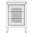 NACHTSCHRANK 45/65/30 cm  - Silberfarben, Trend, Glas/Holzwerkstoff (45/65/30cm) - Xora