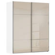 SCHWEBETÜRENSCHRANK 162/223/68 cm 2-türig Weiß, Champagner  - Chromfarben/Champagner, KONVENTIONELL, Glas/Holzwerkstoff (162/223/68cm) - Novel
