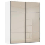 SCHWEBETÜRENSCHRANK 162/223/68 cm 2-türig Weiß, Champagner  - Chromfarben/Champagner, KONVENTIONELL, Glas/Holzwerkstoff (162/223/68cm) - Novel