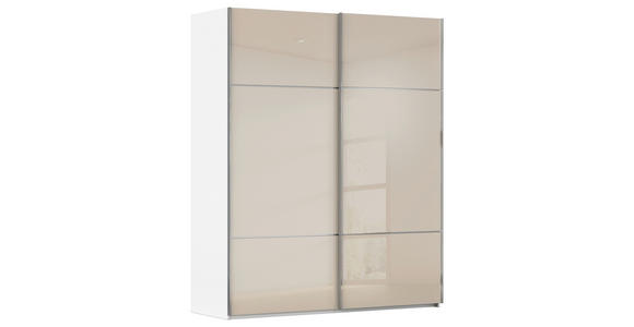 SCHWEBETÜRENSCHRANK 162/223/68 cm 2-türig Weiß, Champagner - Chromfarben/Champagner, KONVENTIONELL, Glas/Holzwerkstoff (162/223/68cm) - Novel