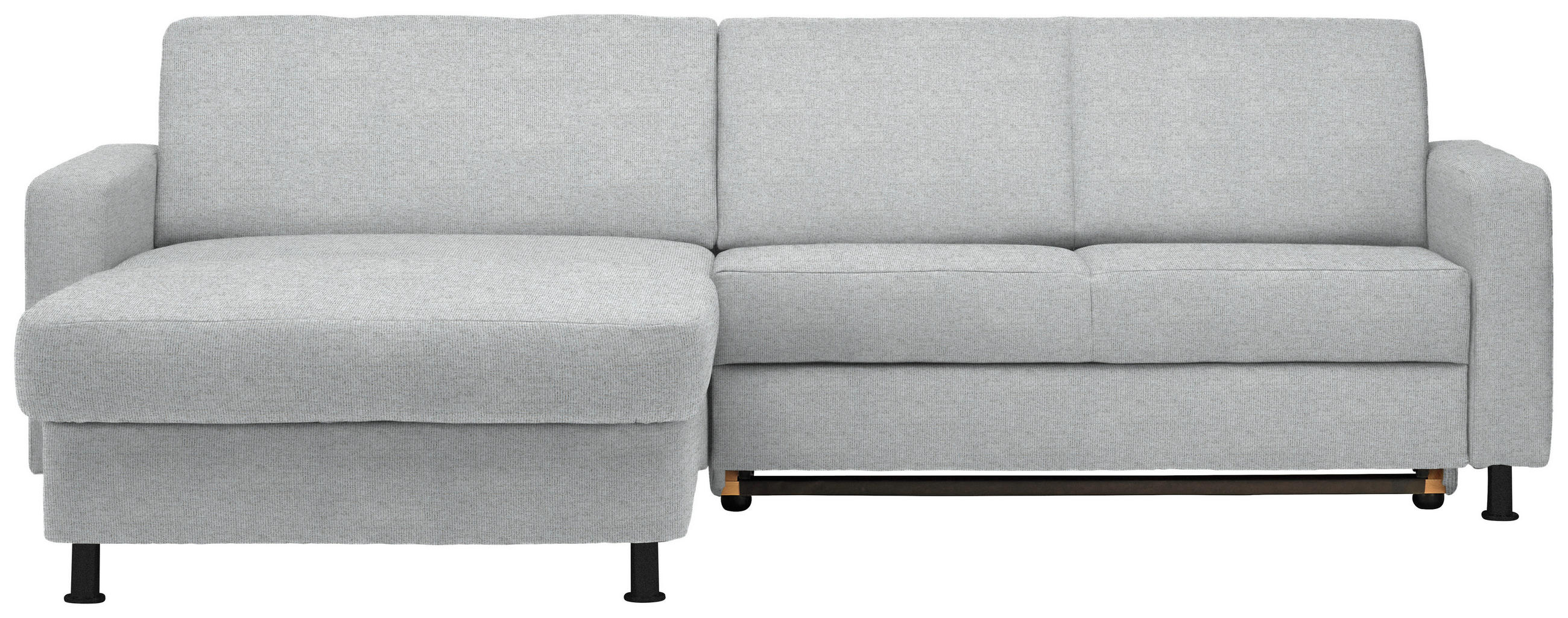 ECKSOFA in Webstoff Hellgrau  165/257 cm  - Hellgrau/Schwarz, Design, Kunststoff/Textil (165/257cm) - Xora