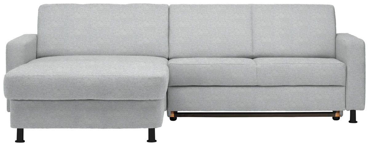 ECKSOFA in Webstoff Hellgrau  - Hellgrau/Schwarz, Design, Kunststoff/Textil (165/257cm) - Xora