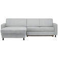 ECKSOFA in Webstoff Hellgrau  - Hellgrau/Schwarz, Design, Kunststoff/Textil (165/257cm) - Xora